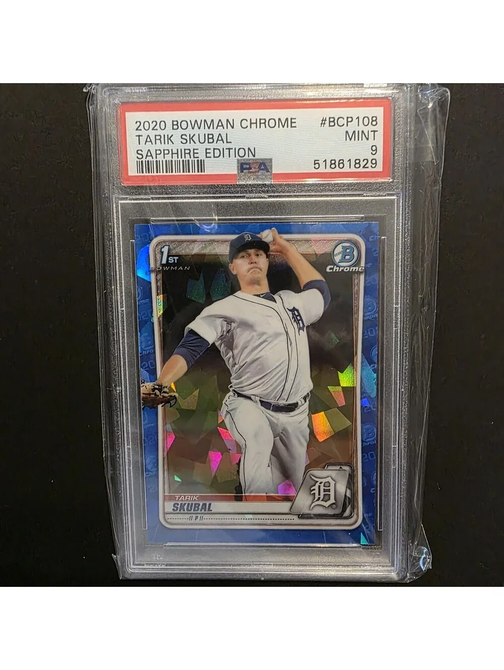 Bowman 2020 Chrome Sapphire Tarik Skubal 1st Bowman Tigers BCP-108 PSA 9